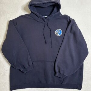 VTG San Onofre Surfing Club Hoodie Navy Blue Double Sided Logo California Surf L